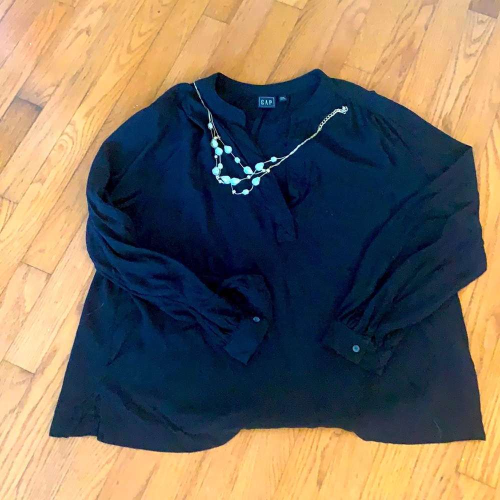 GUC GAP LS XXL black blouse